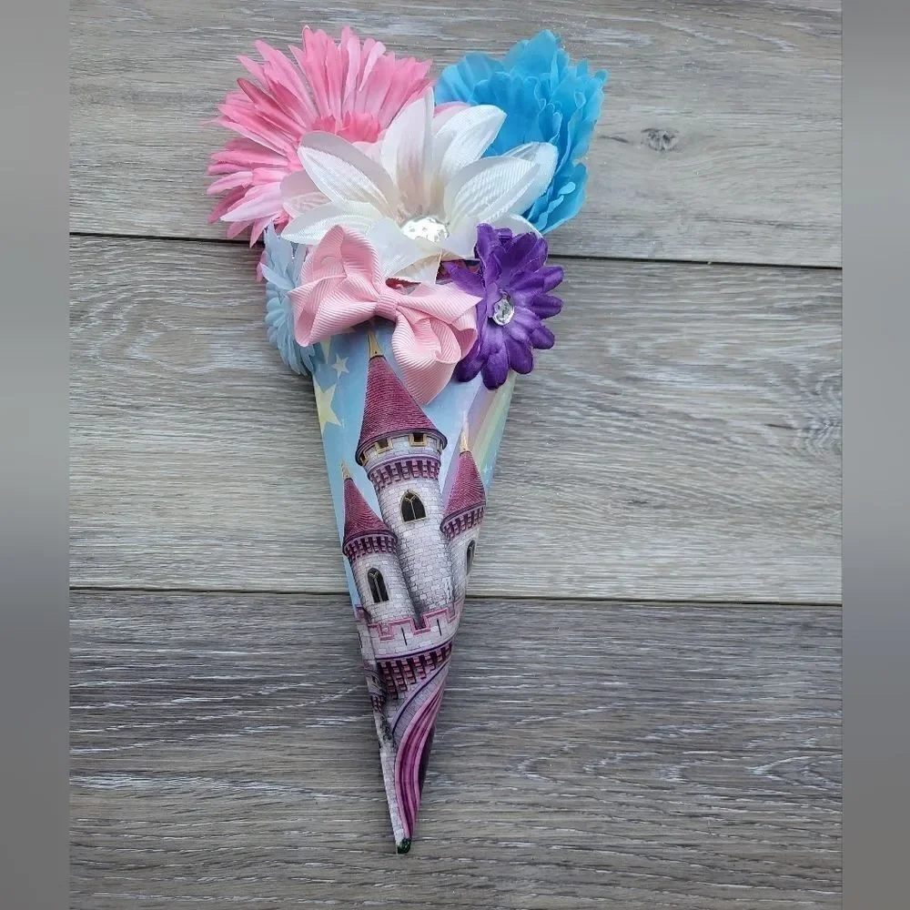 Large Hair Clip Bouquet 6 clips castle themed